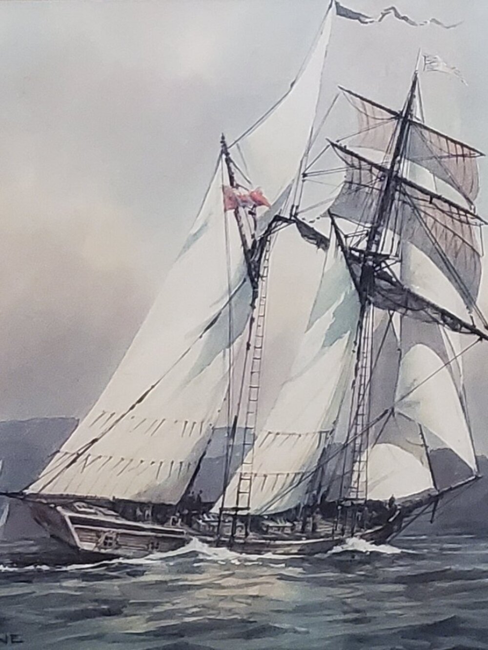 Marine Art Print Sailing Tall Ship Nautical Decor
